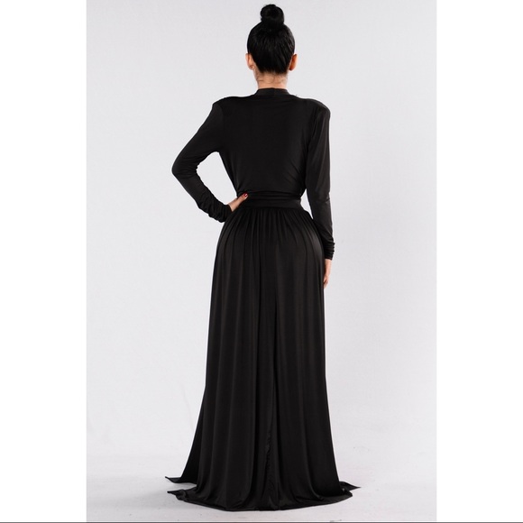 Long Sleeve Double Slit Maxi Dress - Picture 4 of 5